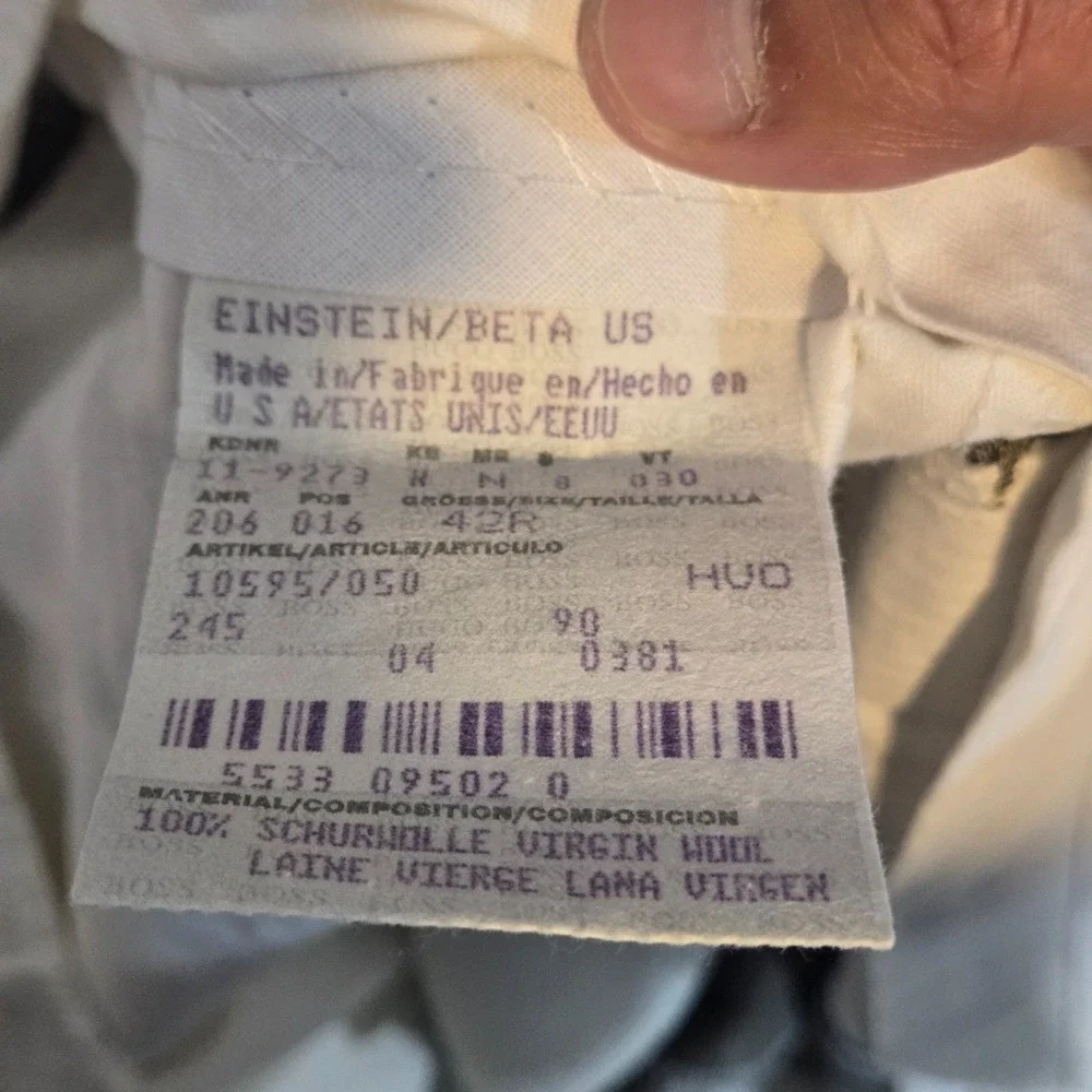 Hugo Boss Einstein Beta 42L Suit‎ 100% Virgin Wool Beige 3 Button Blazer Pants